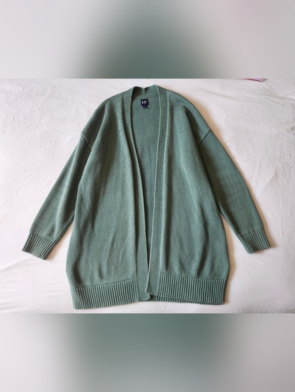 GAP Cotton Cardigan Sweater in Sage Green